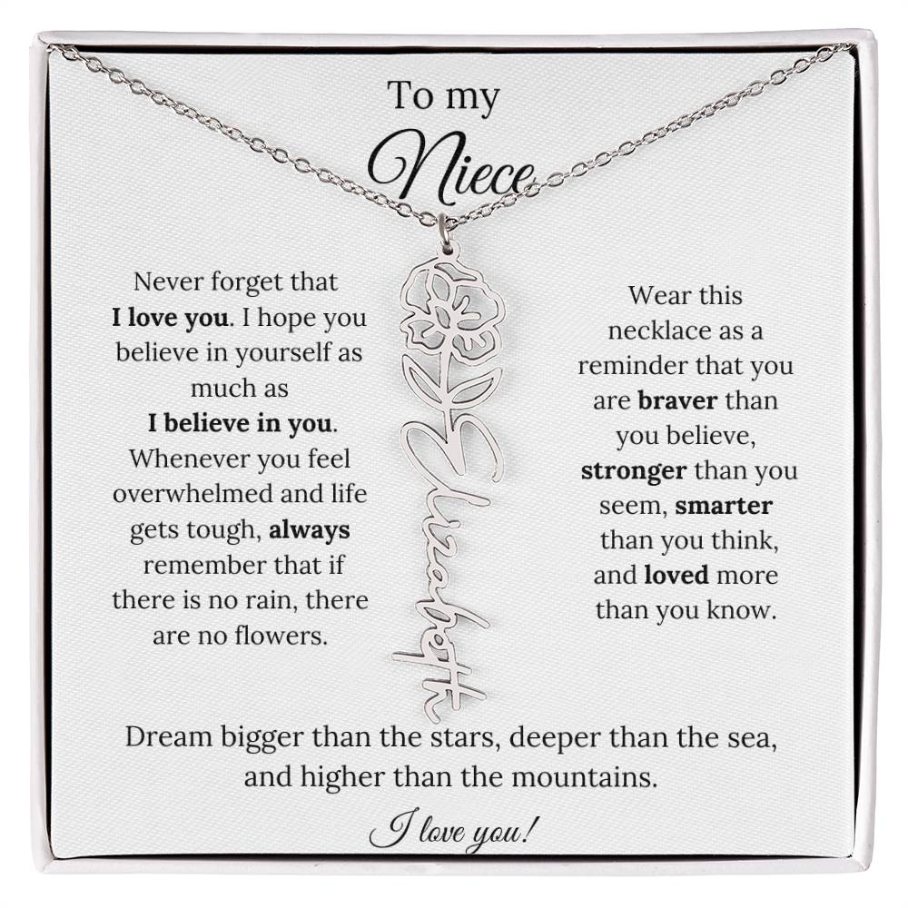 To My  Niece Birthmonth Flower Necklace 4