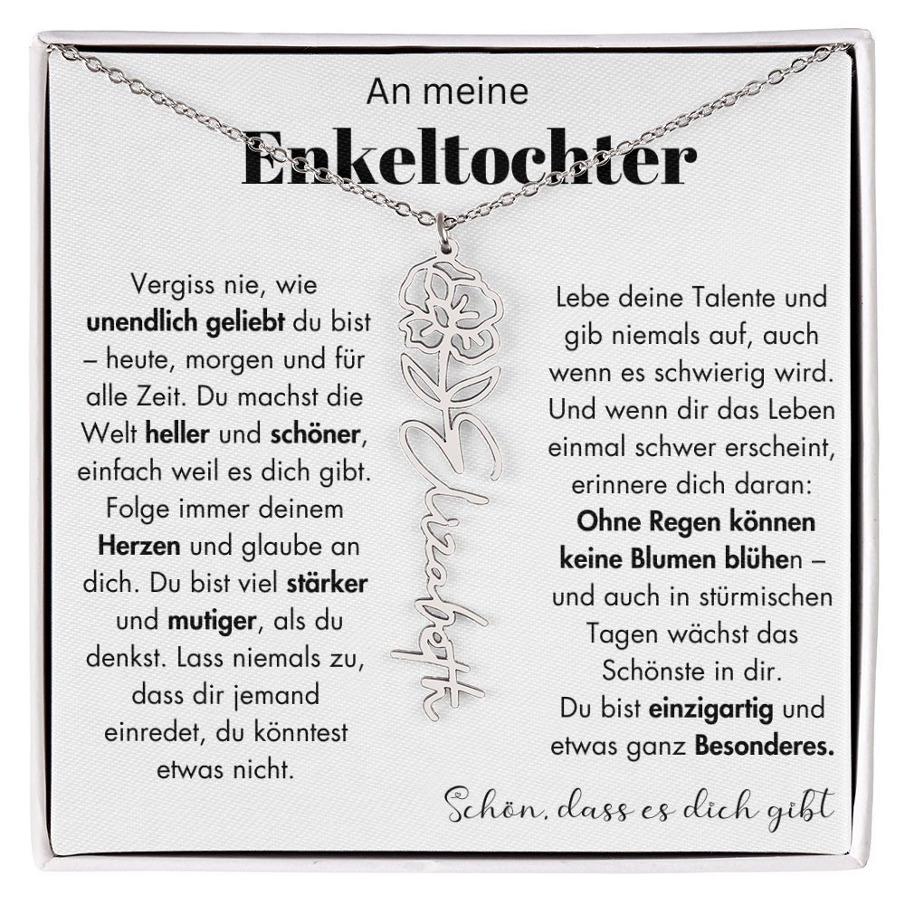Geschenk Enkeltochter Schmuckkarte mit Spruch unendlich geliebt Mutmacher Erinnerung Weihnachten Geburtstag
