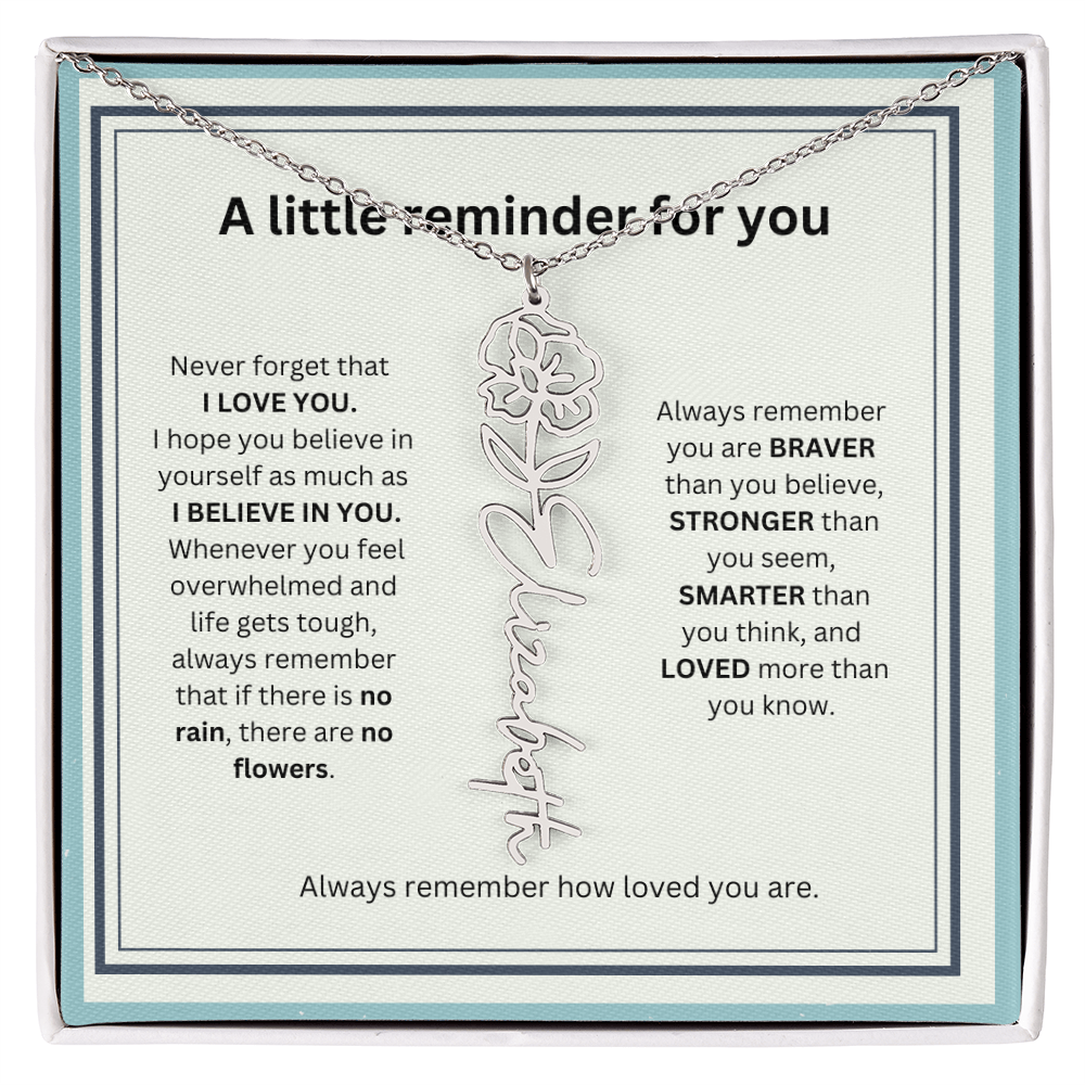 A Little Reminder Of You | Birth Flower Name Necklace