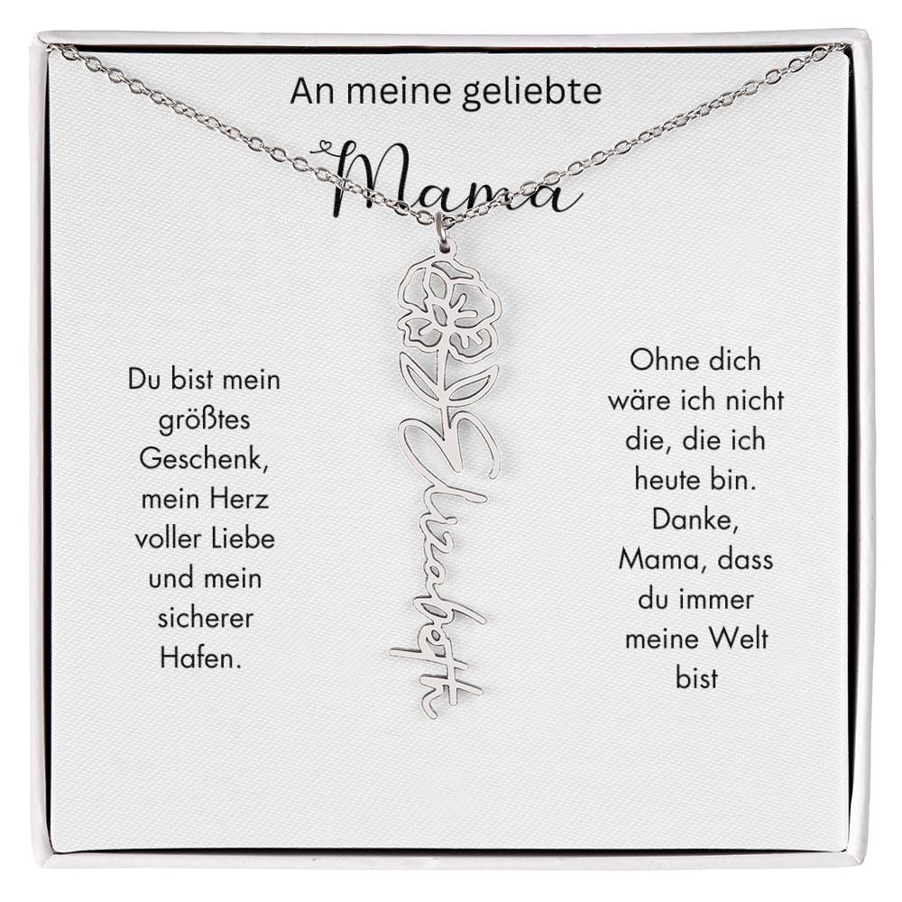 Personalisierte Geburtsblumen Kette für Mama