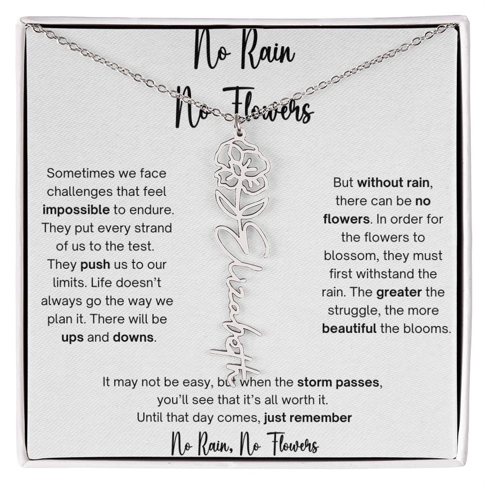 No Rain No Flowers 1 - Flower Name Necklace