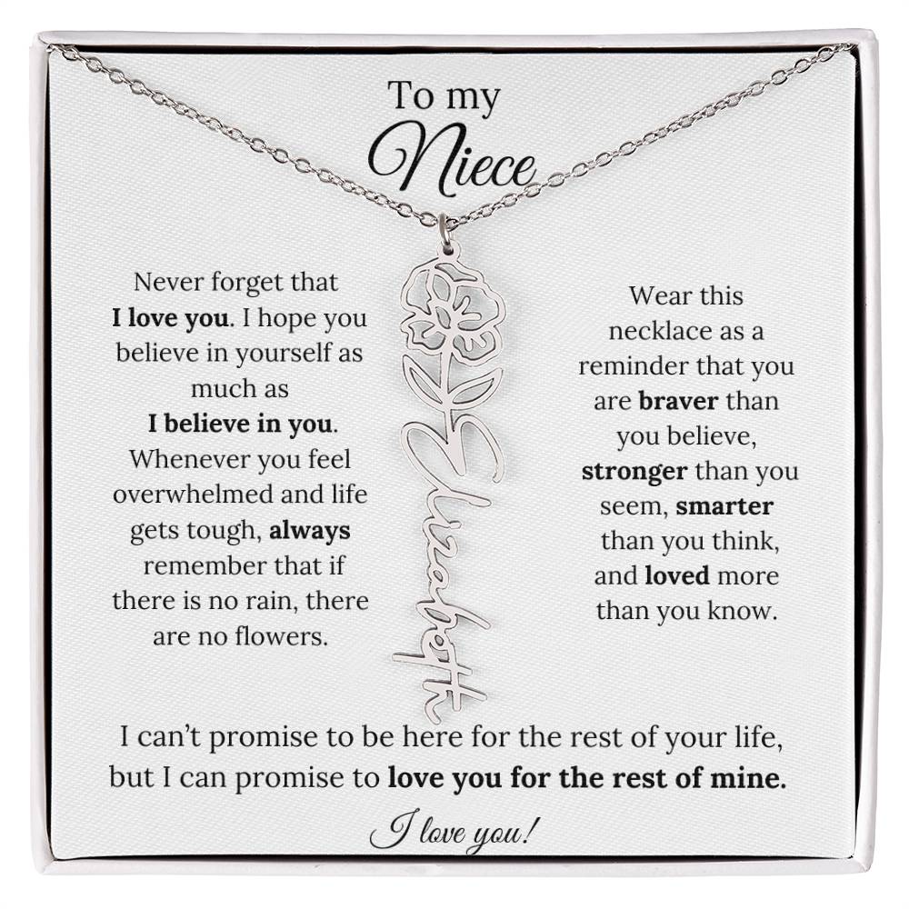 To My  Niece Birthmonth Flower Necklace 3