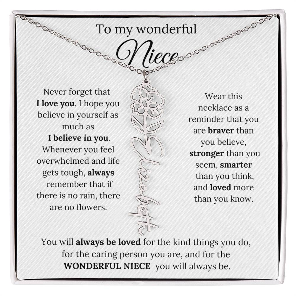 To My  Niece Birthmonth Flower Necklace 1