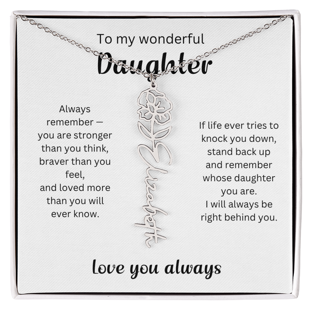 Emotional Gift for Daughter - Birth Flower Name Necklace 5