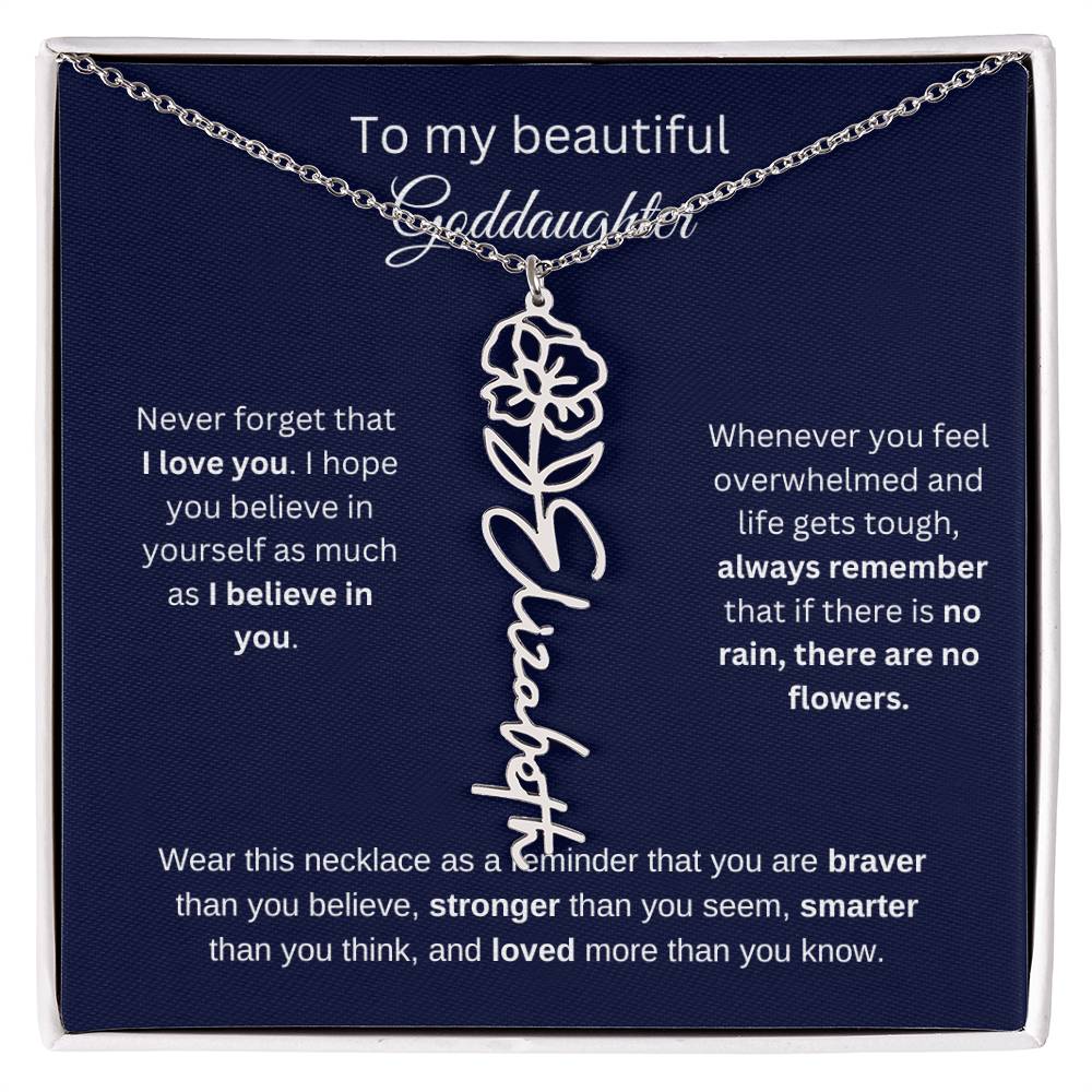 To My Beautiful Goddaughter Flower Necklace 1