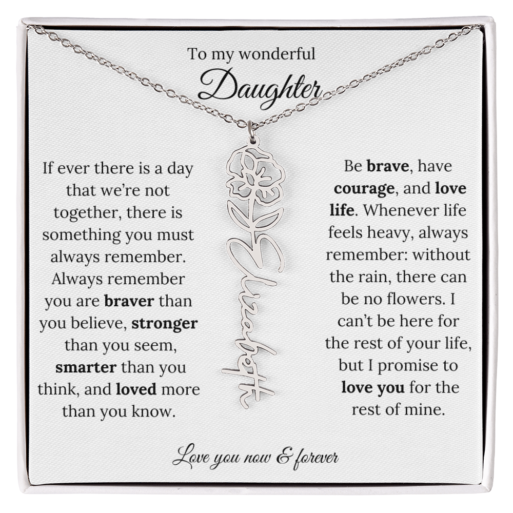 Custom Floral Jewelry Gift For Daughter