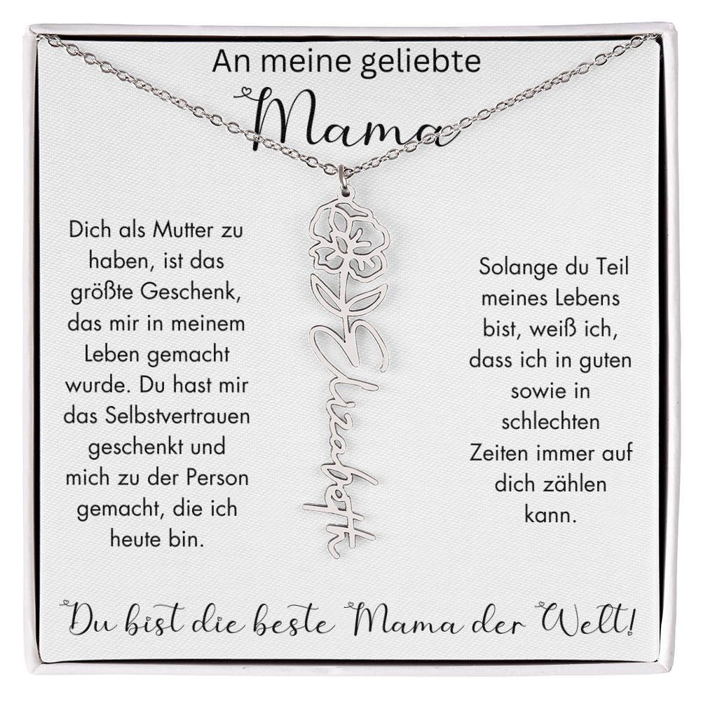 Geburtsblumen Namenskette für Mama