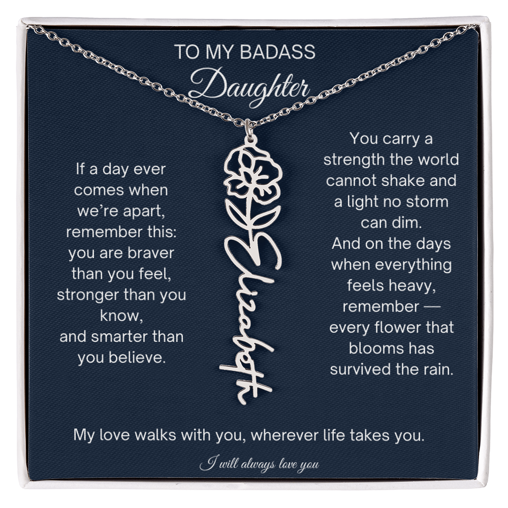 To My Badass Daughter Encouragement Necklace for Daughter