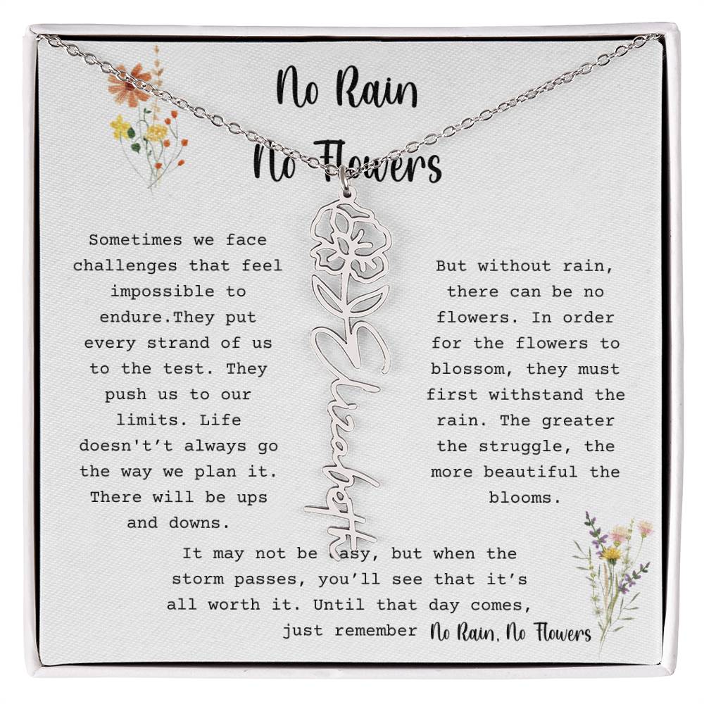 No Rain, No Flowers - Flower Name Necklace2