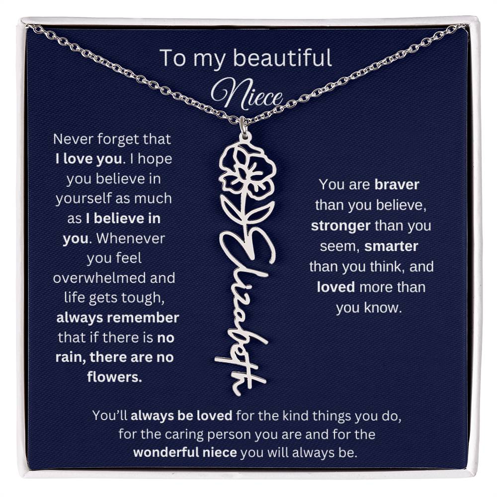 To My Beautiful Niece Flower Necklace 1