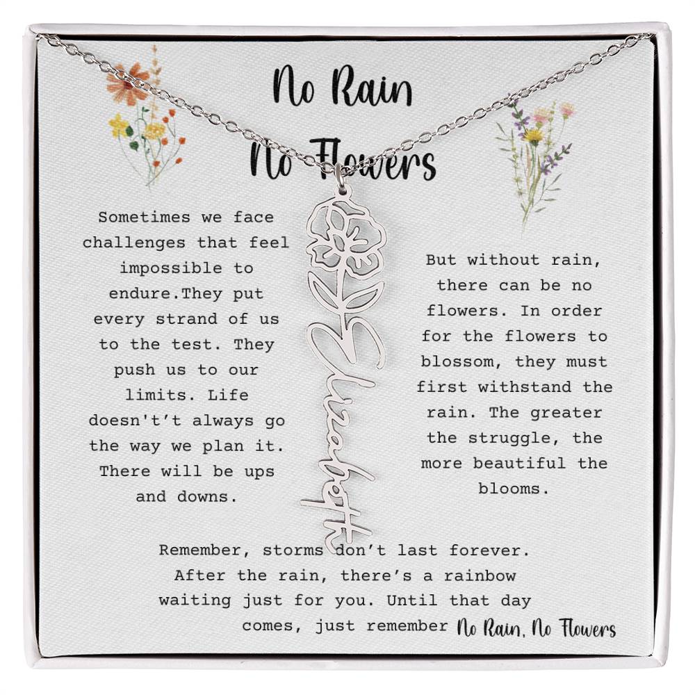 No Rain, No Flowers - Flower Name Necklace 3