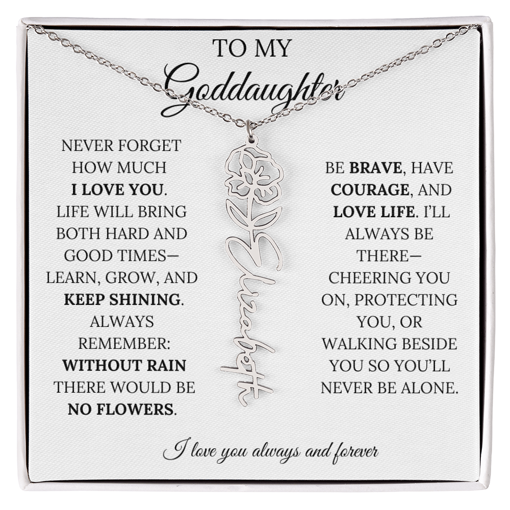 To My Goddaughter - Keepy Shining - Flower Name Necklace