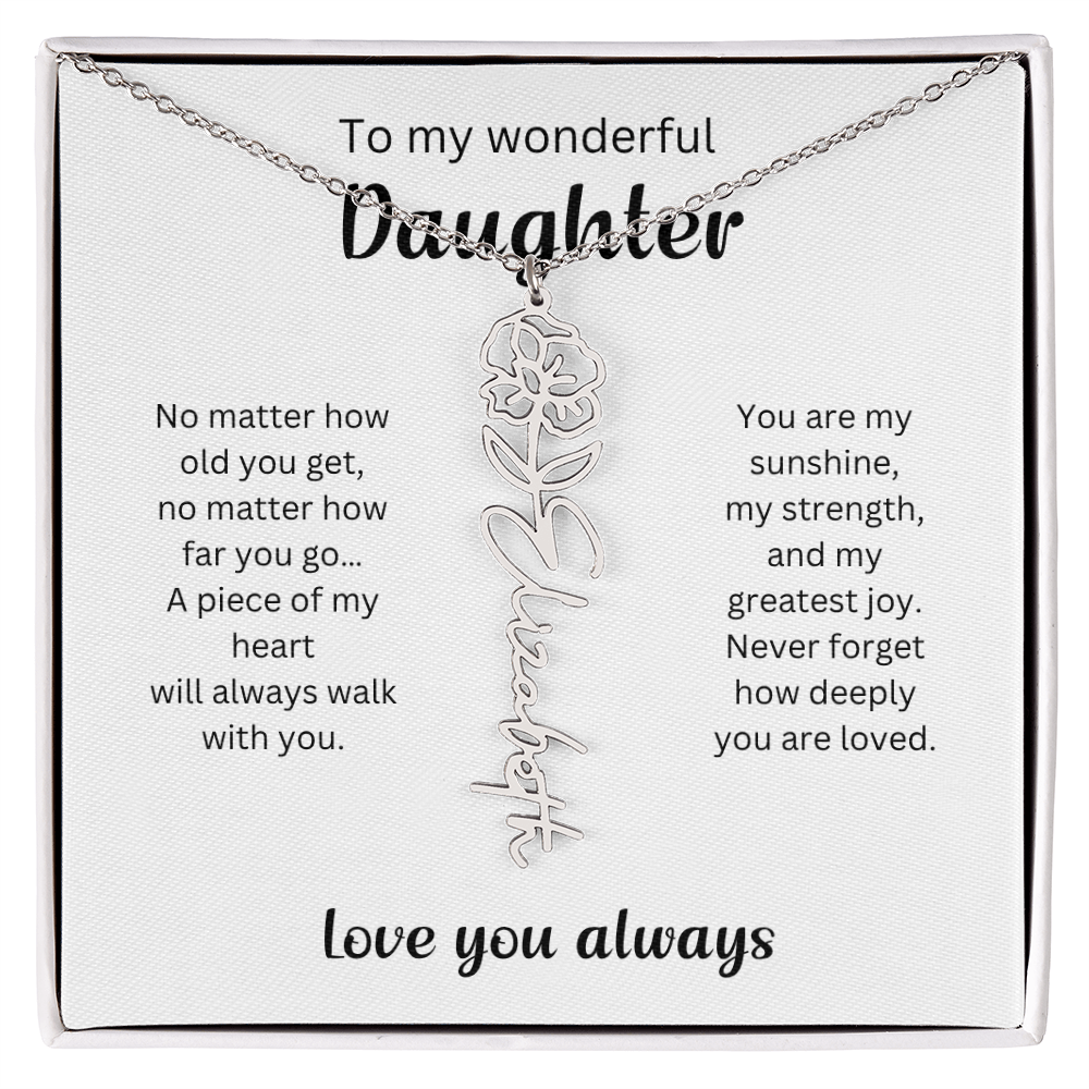 Emotional Gift for Daughter - Birth Flower Name Necklace 4