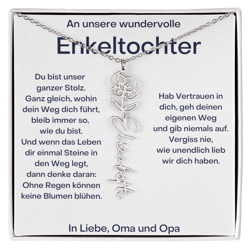 Geburtsblumenkette Mit Namen – Von Oma Und Opa