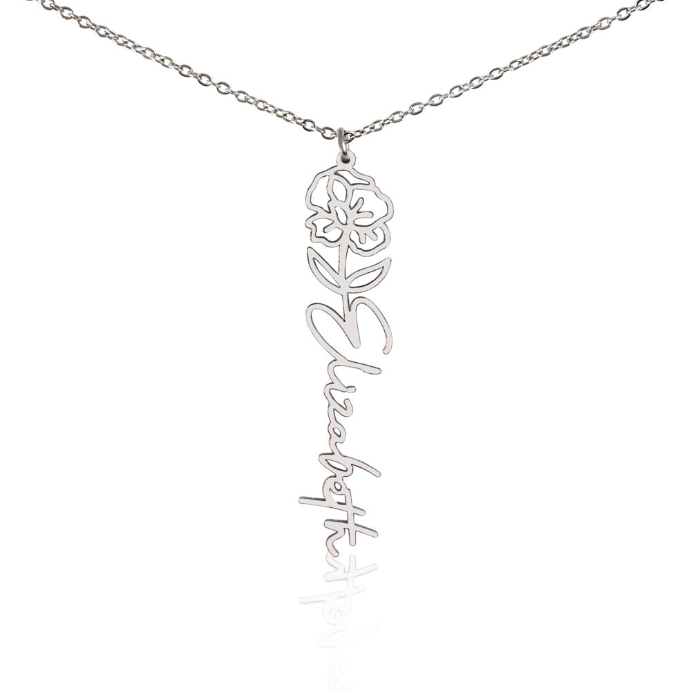Happy 13th Birthday - Flower Name Necklace