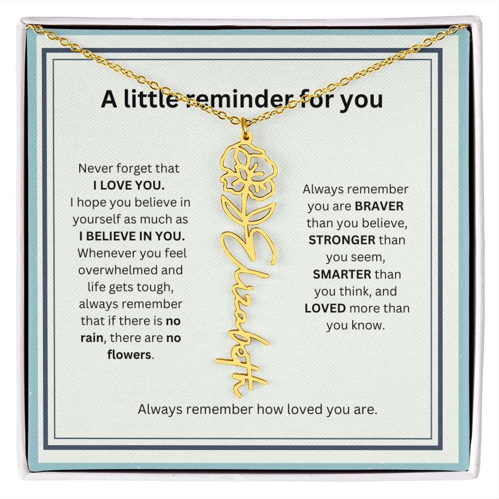 A Little Reminder Of You | Birth Flower Name Necklace