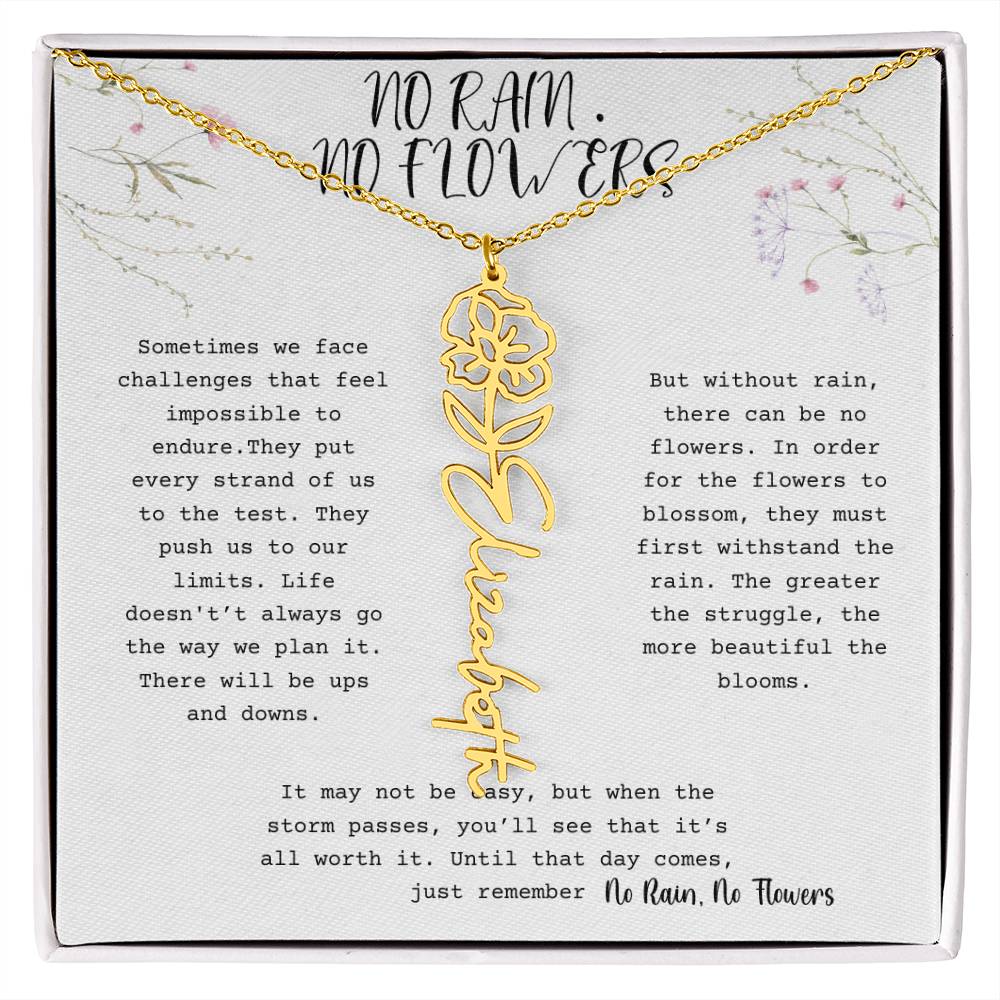 No Rain, No Flowers - Flower Name Necklace 1