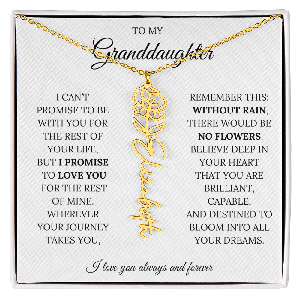 To My Granddaughter - You Are Destined To Bloom Into All Your Dreams - Flower Name Necklace