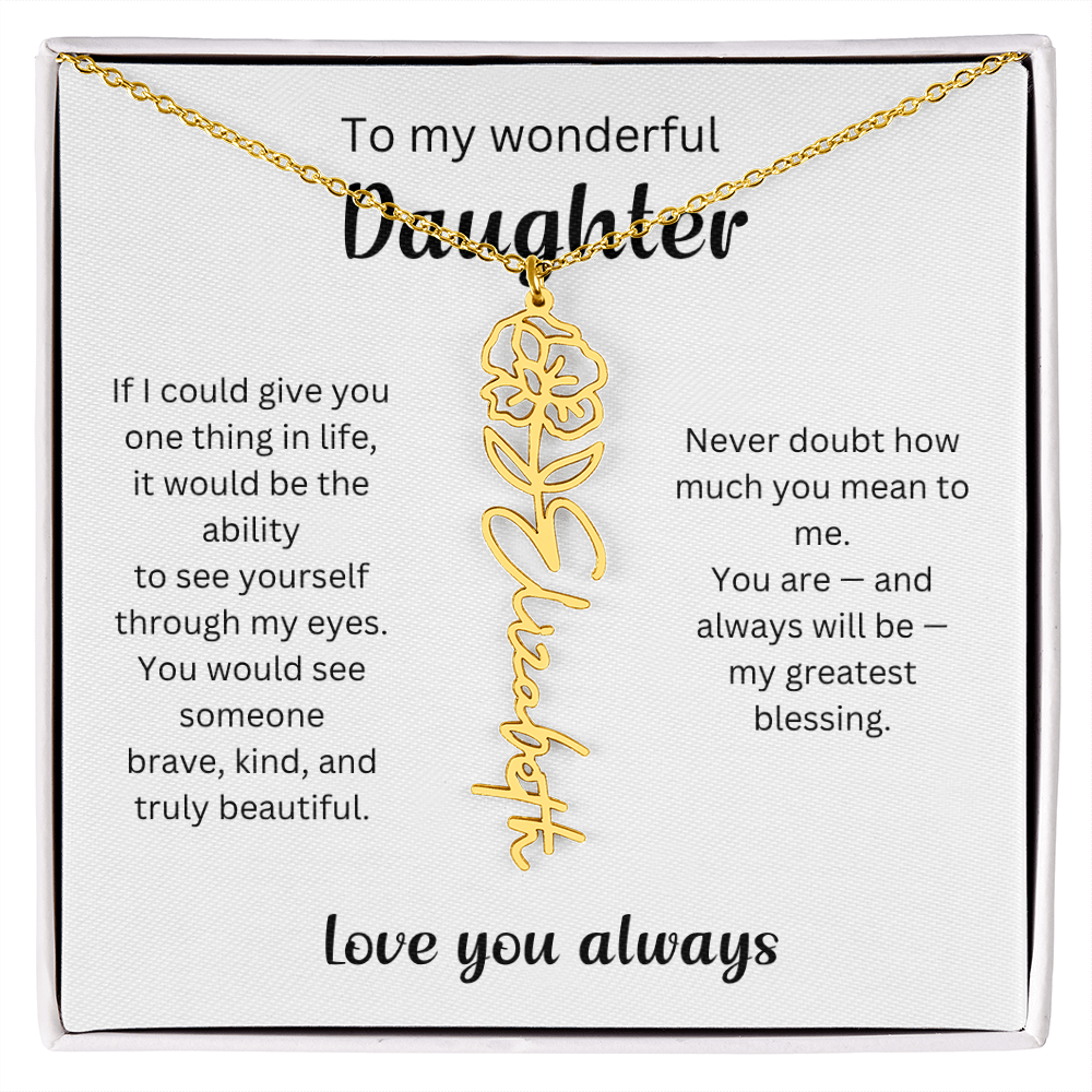 Emotional Gift for Daughter - Birth Flower Name Necklace 3