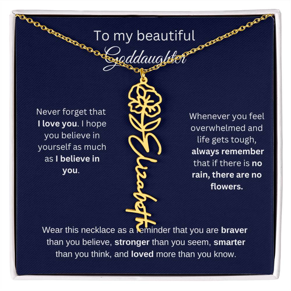 To My Beautiful Goddaughter Flower Necklace 1