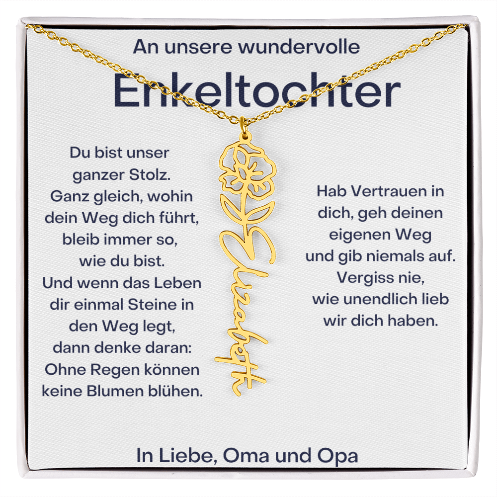 Geburtsblumenkette Mit Namen – Von Oma Und Opa