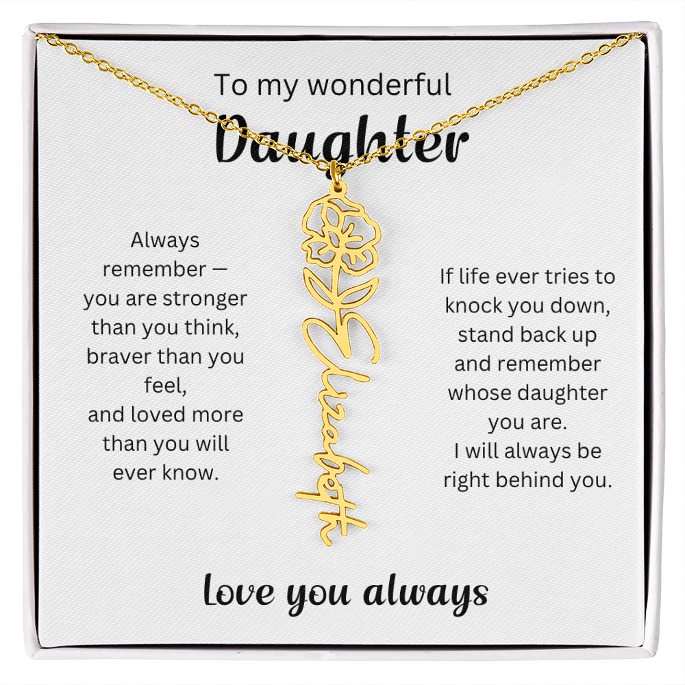Emotional Gift for Daughter - Birth Flower Name Necklace 5