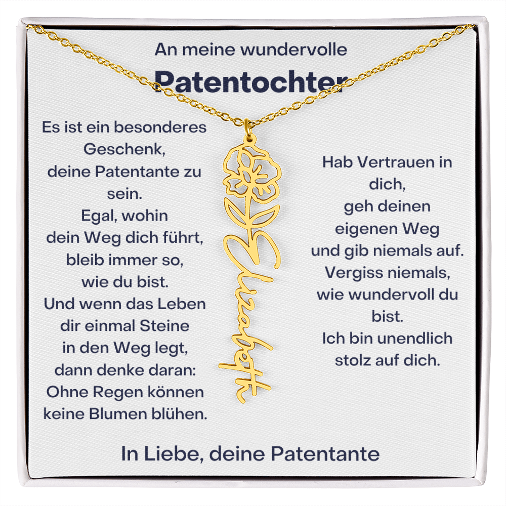 Personalisierte Geburtsblumen Kette Für Patentochter Geschenk von Patentante