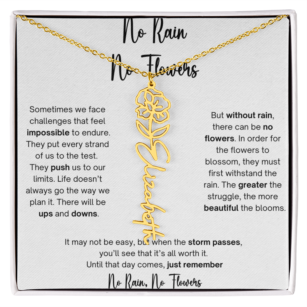 No Rain No Flowers 1 - Flower Name Necklace