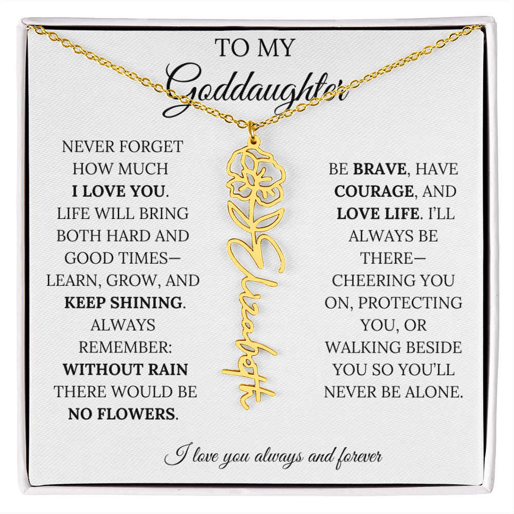To My Goddaughter - Keepy Shining - Flower Name Necklace