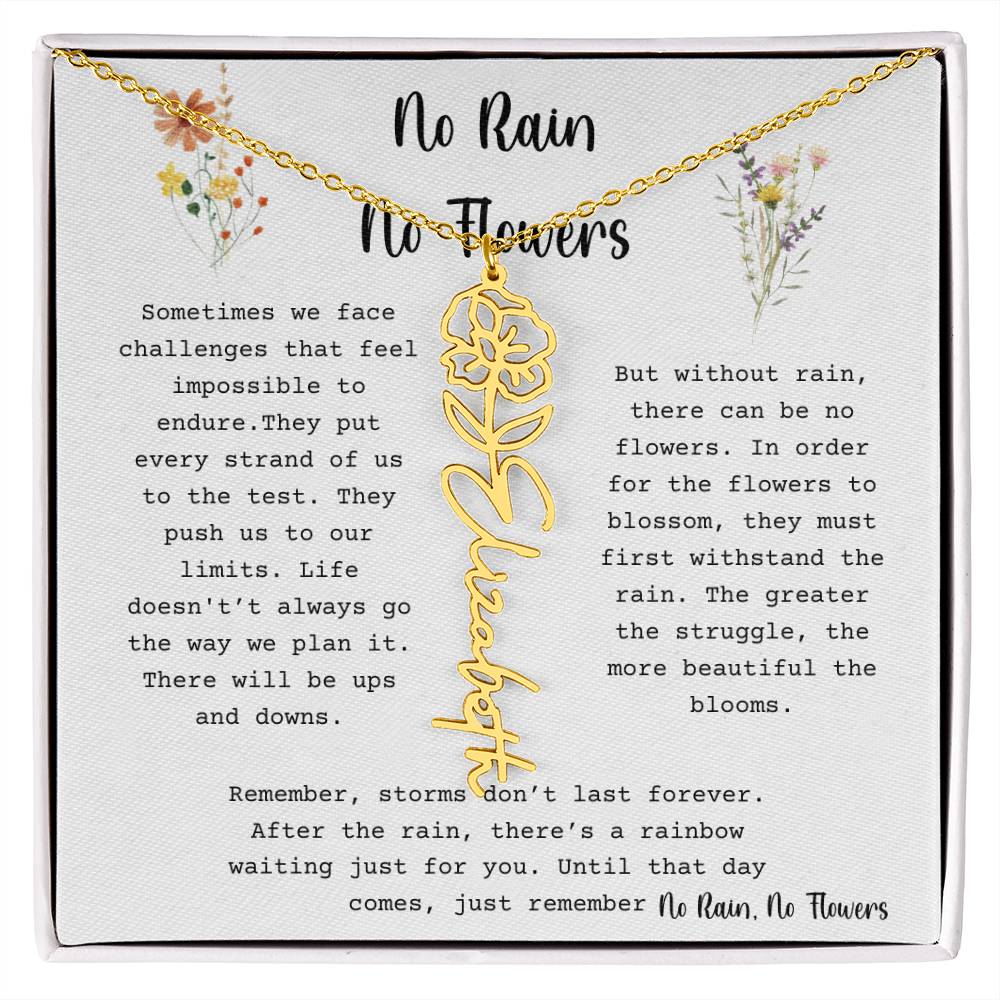 No Rain, No Flowers - Flower Name Necklace 3