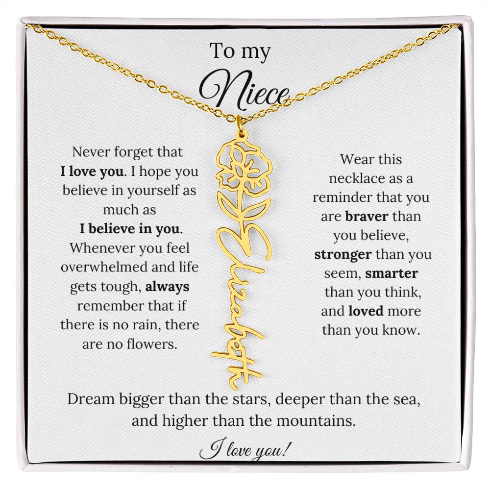 To My  Niece Birthmonth Flower Necklace 4