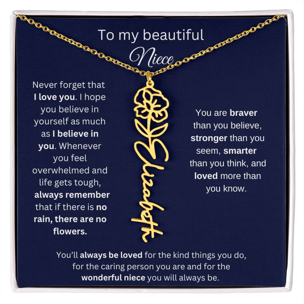 To My Beautiful Niece Flower Necklace 1
