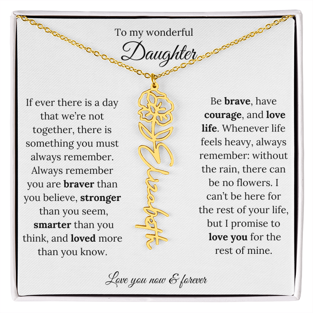 Custom Floral Jewelry Gift For Daughter