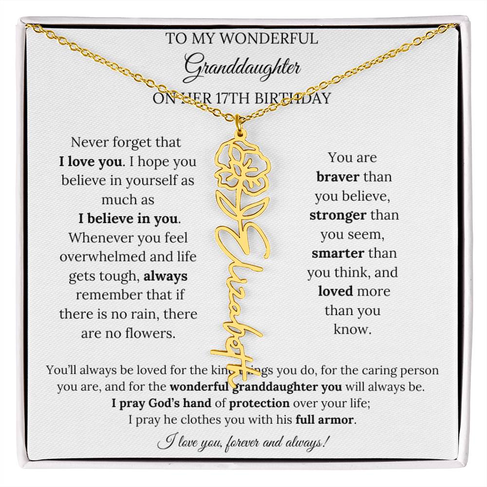 To My Wonderful Granddaughter On Her 17th Birthday - I Love You Forever & Always