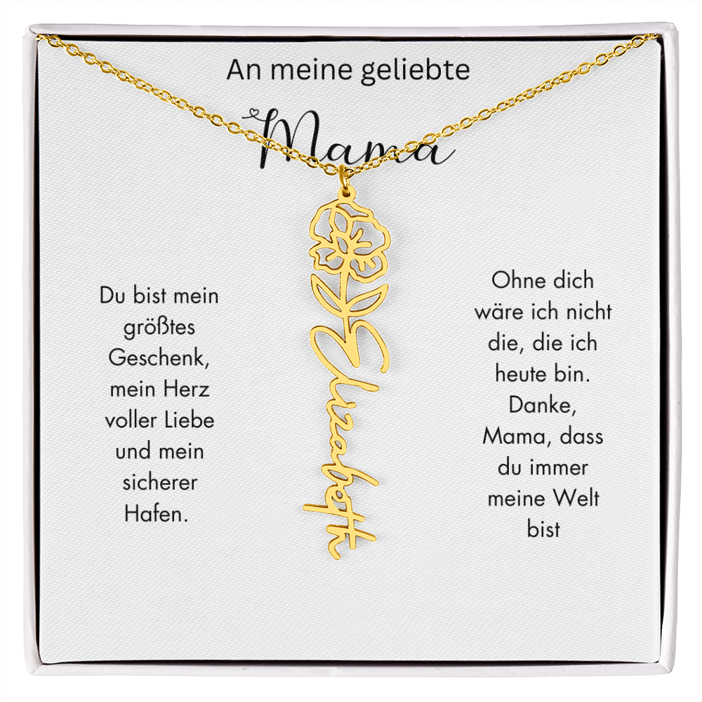 Personalisierte Geburtsblumen Kette für Mama