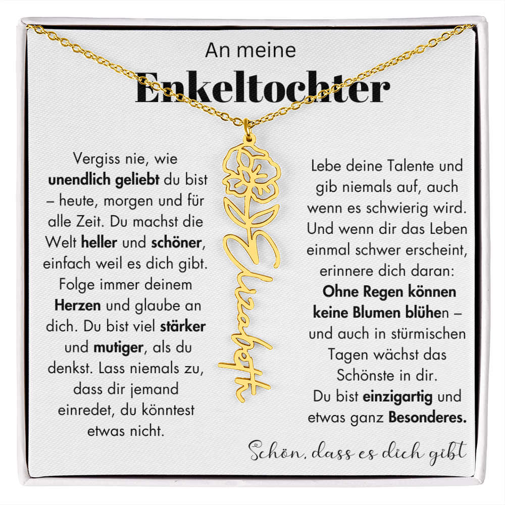 Geschenk Enkeltochter Schmuckkarte mit Spruch unendlich geliebt Mutmacher Erinnerung Weihnachten Geburtstag