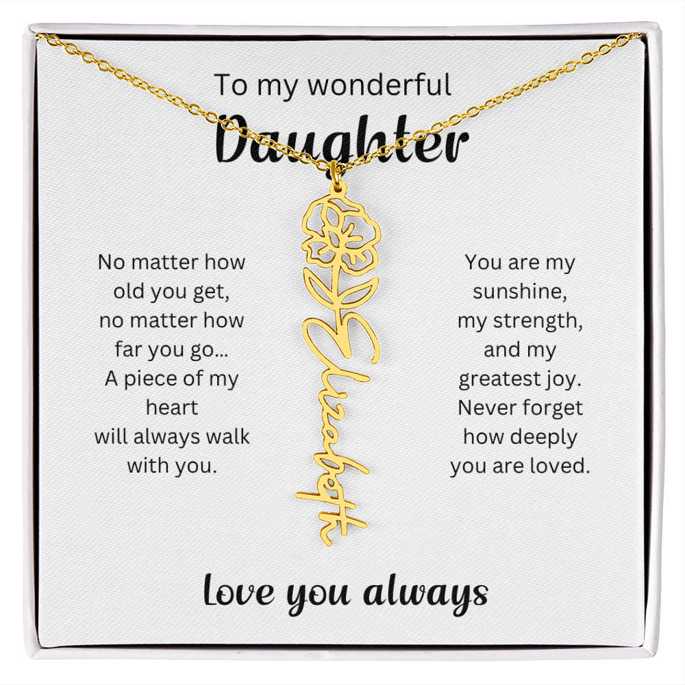 Emotional Gift for Daughter - Birth Flower Name Necklace 4