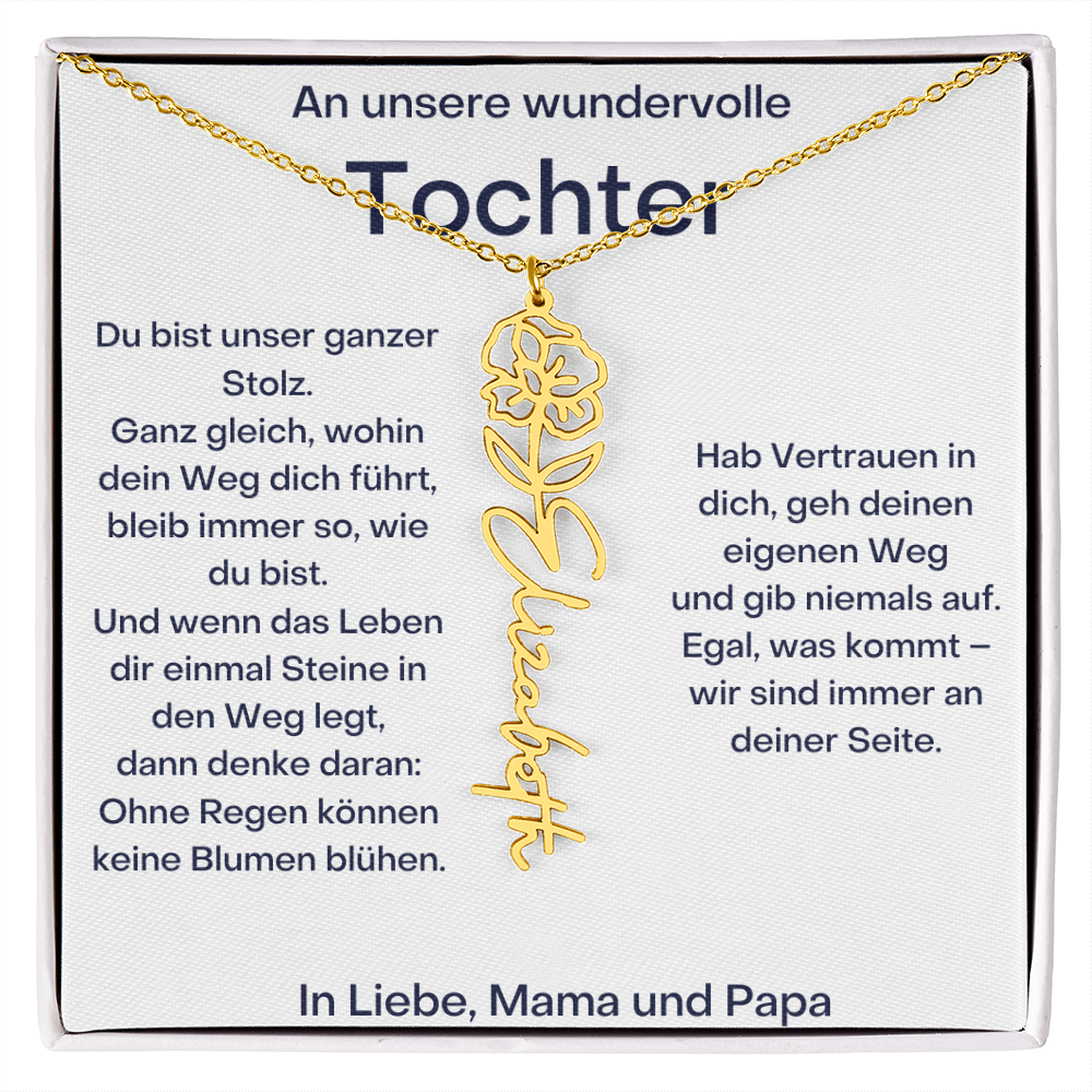 Personalisierte Namenskette Tochter Geschenk - Von Mama und Papa
