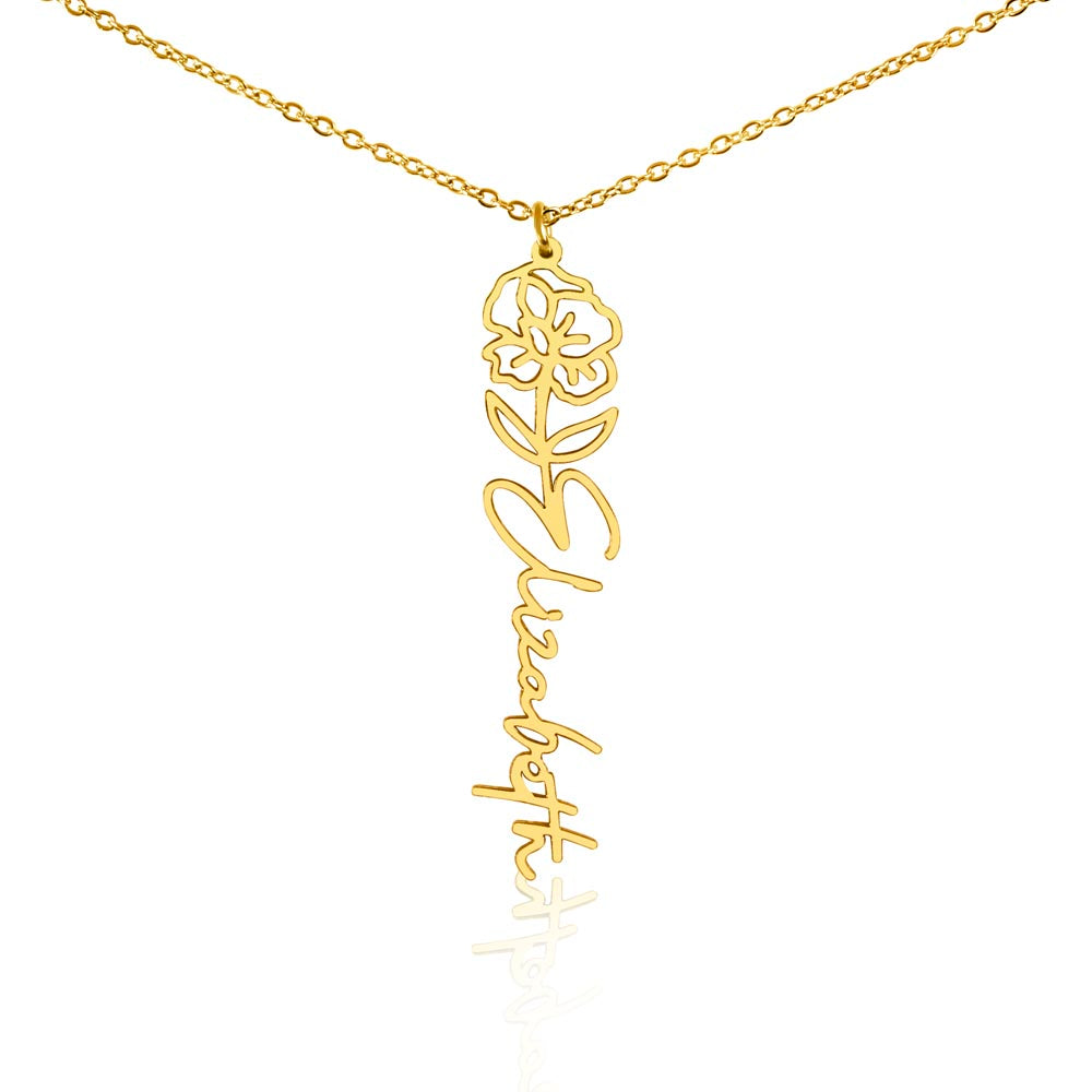 To My Wonderful Granddaughter - Happy 14th Birthday - Flower Name Necklace
