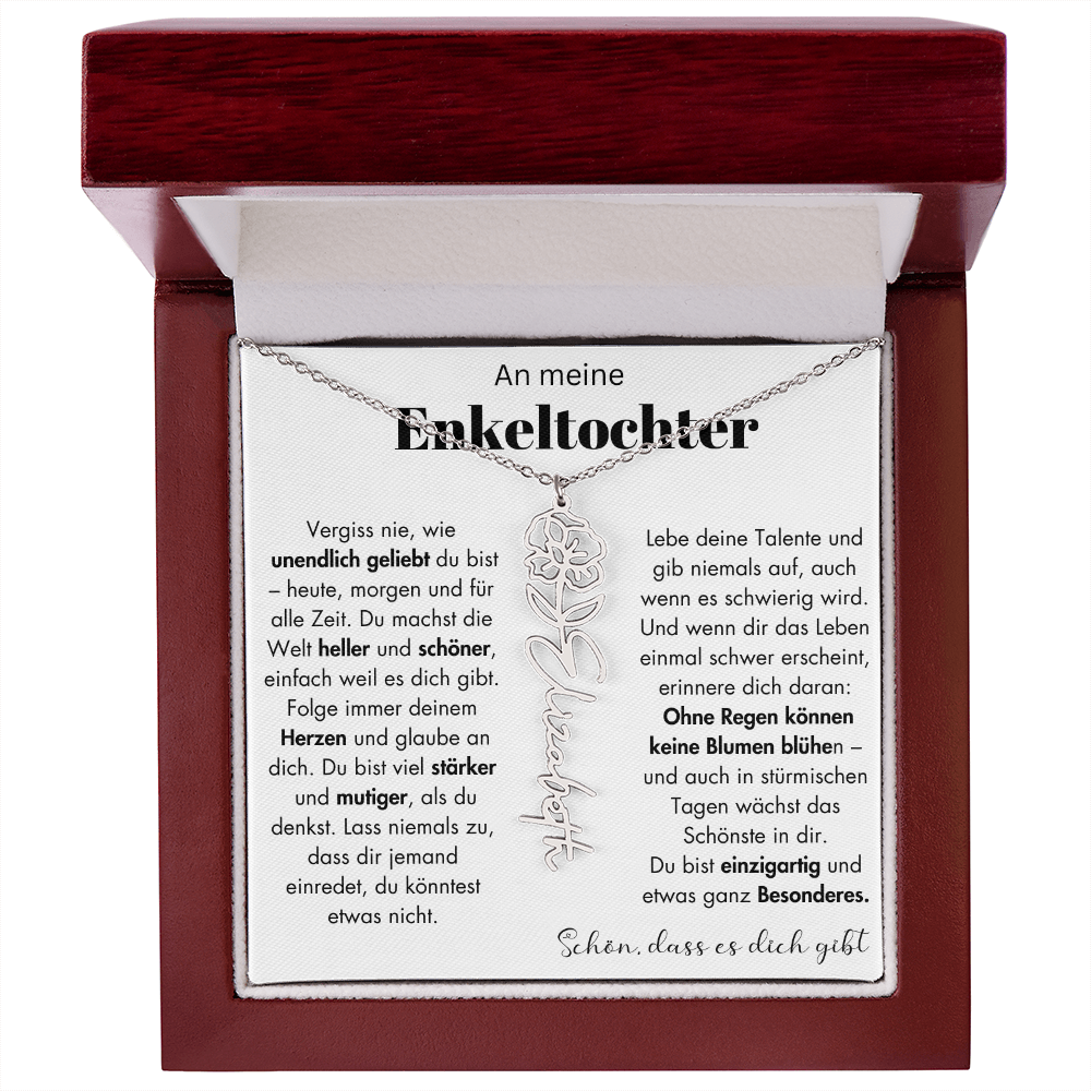 Geschenk Enkeltochter Schmuckkarte mit Spruch unendlich geliebt Mutmacher Erinnerung Weihnachten Geburtstag