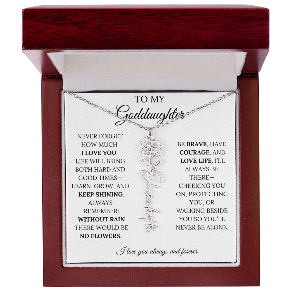 To My Goddaughter - Keepy Shining - Flower Name Necklace
