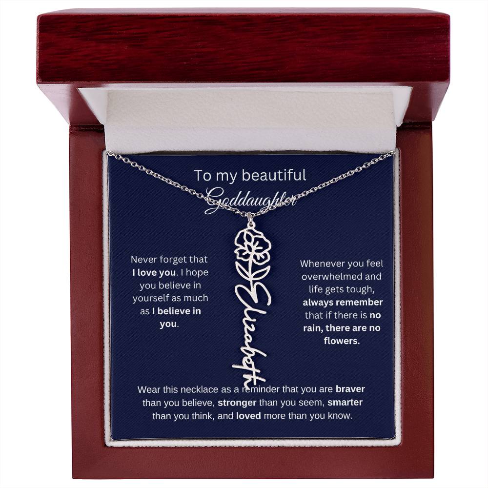 To My Beautiful Goddaughter Flower Necklace 1