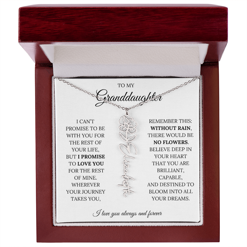 To My Granddaughter - You Are Destined To Bloom Into All Your Dreams - Flower Name Necklace