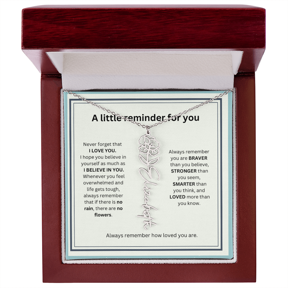 A Little Reminder Of You | Birth Flower Name Necklace