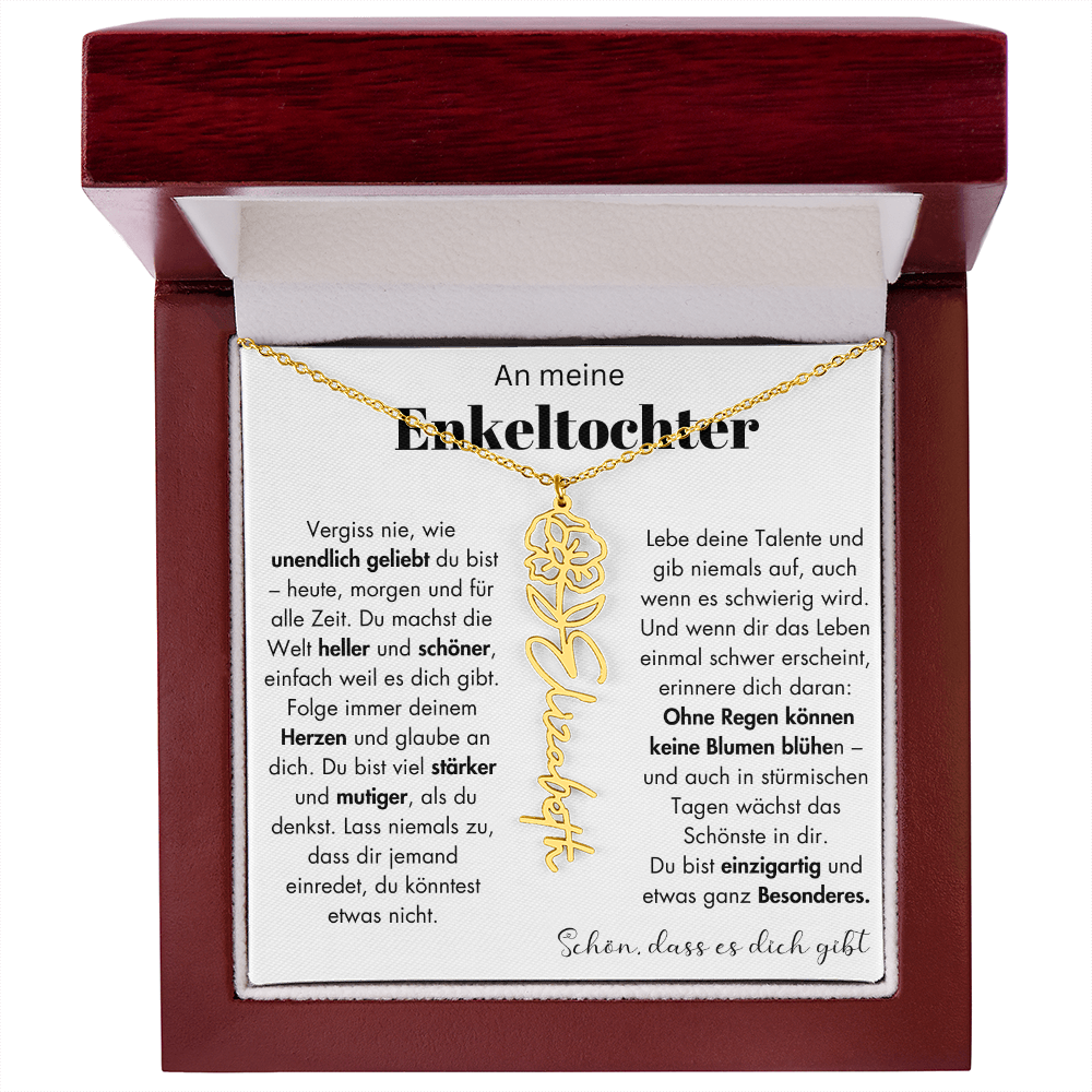 Geschenk Enkeltochter Schmuckkarte mit Spruch unendlich geliebt Mutmacher Erinnerung Weihnachten Geburtstag