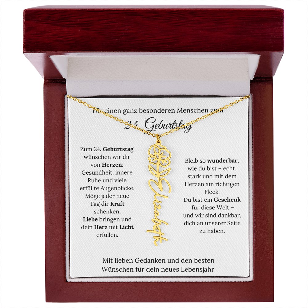 Personalisiertes 24. Geburtstagsgeschenk mit Geburtsblume