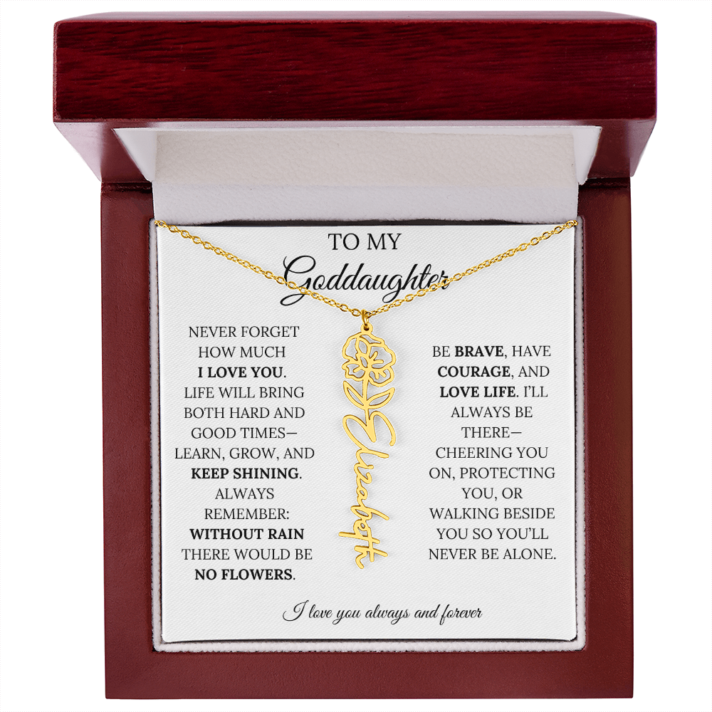 To My Goddaughter - Keepy Shining - Flower Name Necklace