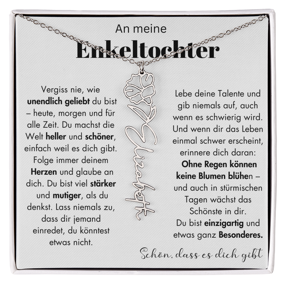 Geschenk Enkeltochter Schmuckkarte mit Spruch unendlich geliebt Mutmacher Erinnerung Weihnachten Geburtstag
