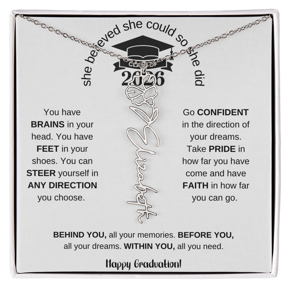 Graduation Gift Birth Month Flower Necklace