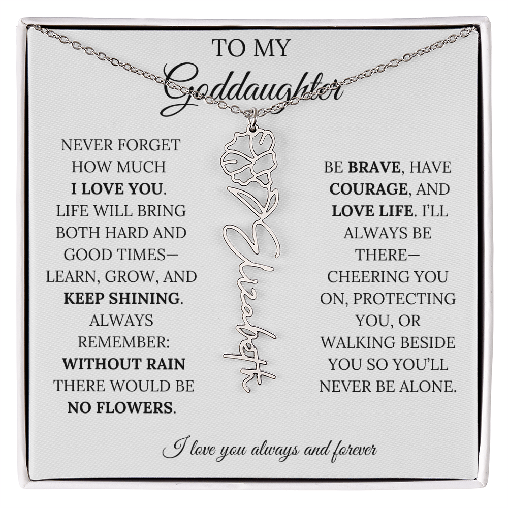 To My Goddaughter - Keepy Shining - Flower Name Necklace